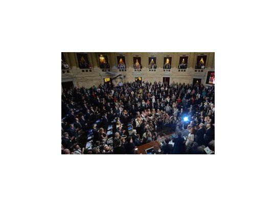 Cristina de Kirchner ante la Asamblea Legislativa.