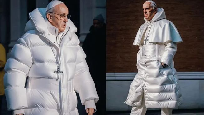 La imagen alterada del Papa Francisco.&nbsp;