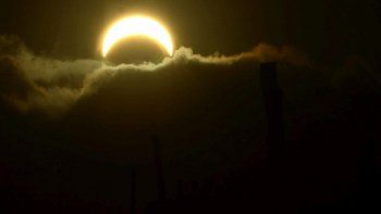 El eclipse visto desde Viedma, Río Negro.
