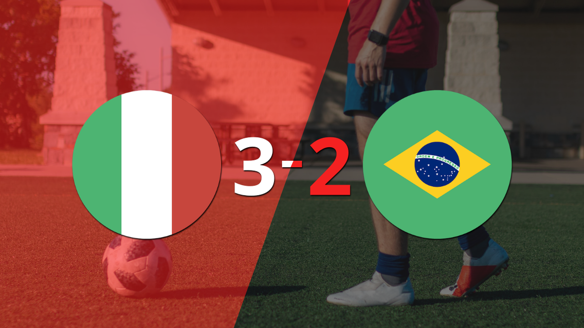 Cesare Casadei ha segnato una doppietta nella vittoria per 3-2 dell’Italia sul Brasile