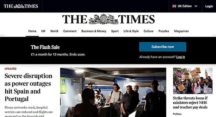 The Times diario de Gran Bretaña. The Times diario de Gran Bretaña.