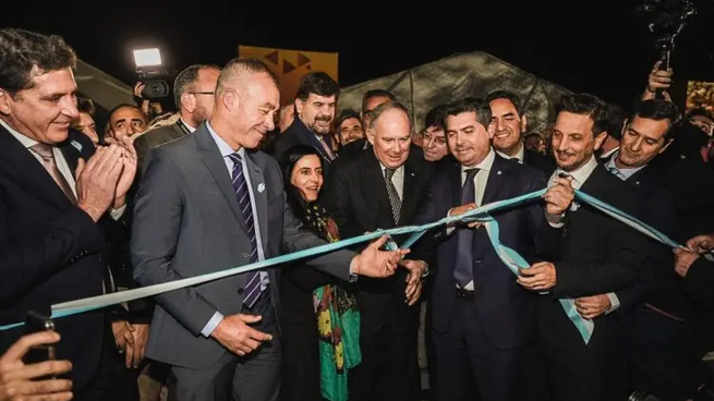 El gobernador de San Juan, Marcelo Orrego, su vice Fabián Martín, y el secretario de MInería de la Nación, inauguraron la Expo San Juan Minera 2024.