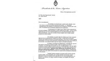 La carta de la Presidente al titular de Techint