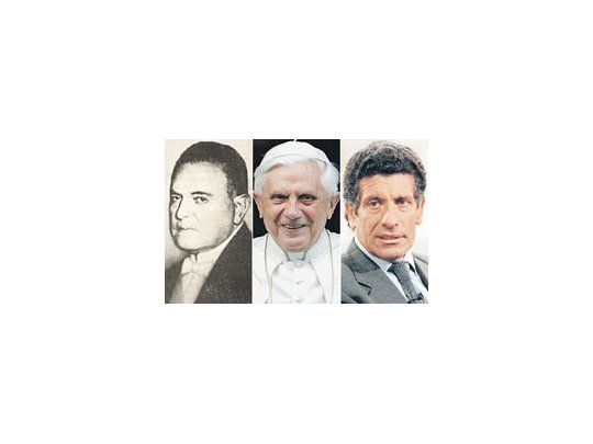 Hipólito Yrigoyen, Benedicto XVI y Carlos Chacho Alvarez