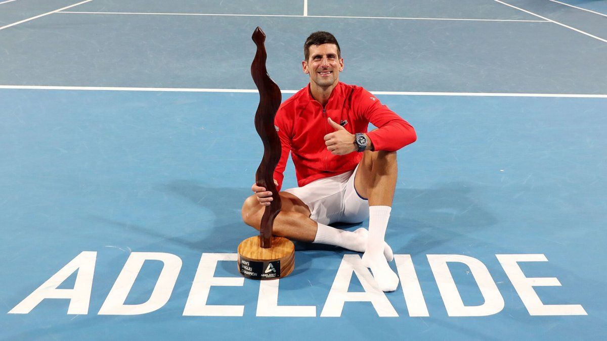 Djokovic celebrated his first title of the 2023 season in Adelaide
