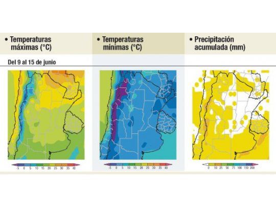 Riesgo de heladas por vientos del sur