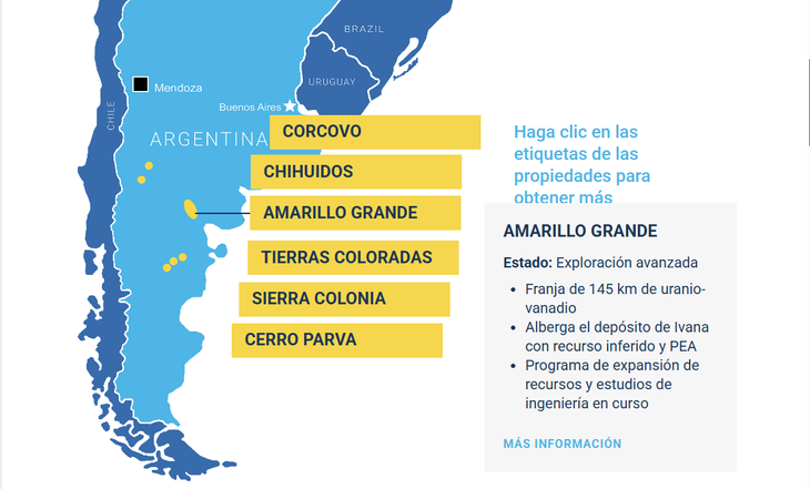 Blue Sky Uranium Corp. es una de las empresas de exploración de uranio y vanadio mejor posicionada de Argentina, con más de 400.000 hectáreas de propiedades prospectivas. Blue Sky Uranium Corp. es una de las empresas de exploración de uranio y vanadio mejor posicionada de Argentina, con más de 400.000 hectáreas de propiedades prospectivas.