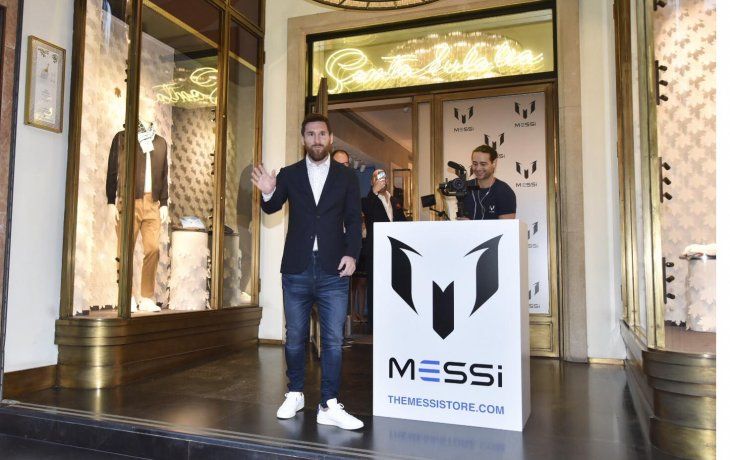 Messi, durante la presentación de la colección