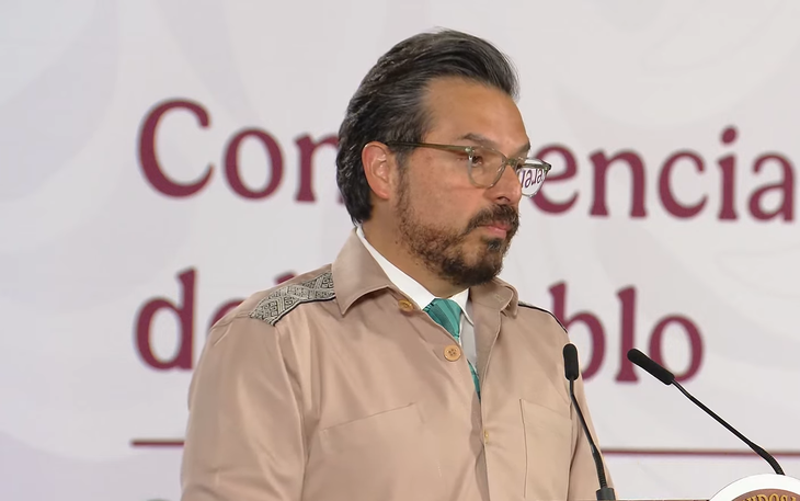 Zoé Robledo, titular del IMSS, en la Mañanera.