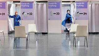 Centro de vacunación contra el coronavirus en Austria.