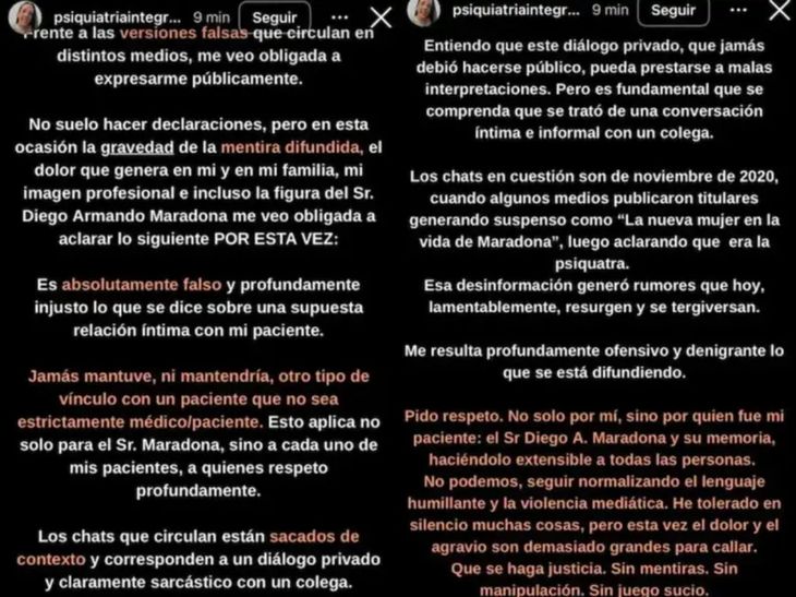 Descargo de Agustina Cosavoch en sus historias de Instagram. Descargo de Agustina Cosavoch en sus historias de Instagram.