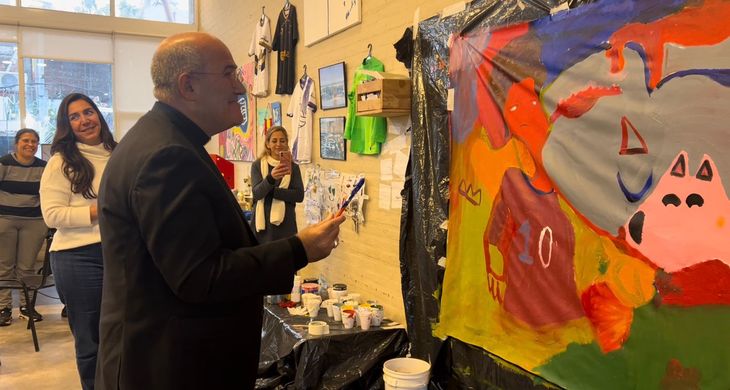 José Tolentino de Mendonça recorriendomla sede de Scholas en Buenos Aires. José Tolentino de Mendonça recorriendomla sede de Scholas en Buenos Aires.