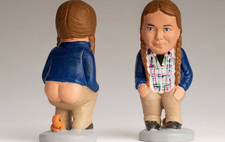 La activista Greta Thunberg, uno de los nuevos caganers