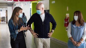 Aulas. Horacio Rodríguez Larreta y la ministra de Educación, Soledad Acuña, visitaron en Parque Patricios el Jardín de Infantes N°18 D.E.