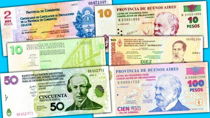 En los años 2001-2002 varias provincias emitieron cuasimonedas por falta de pesos. 