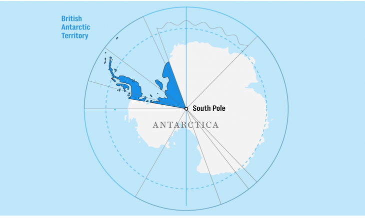 El Territorio Antrtico Britnico que el Reino Unido reclama. En ese mismo territorio est la Antrtida Argentina.