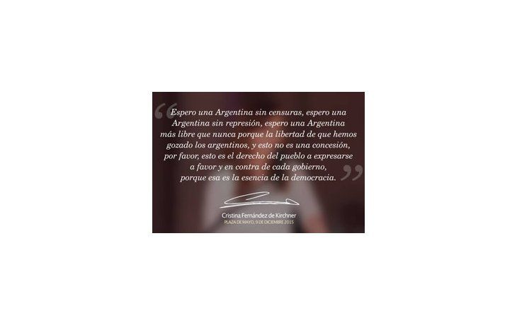 Discurso publicado en el Facebook de la exmandataria