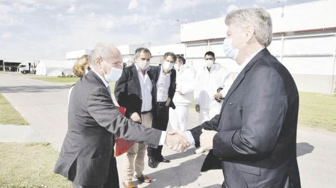 escenario. Ziliotto, con discurso nacionalizado en la inauguración de instalaciones del frigorífico Pampa Natural en la localidad de Speluzzi.