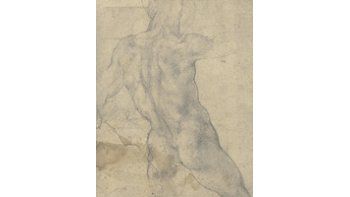 Esbozo inconcluso de desnudo masculino para «La batalla de Cascina» de Miguel Ángel, que subastará Christie’s.