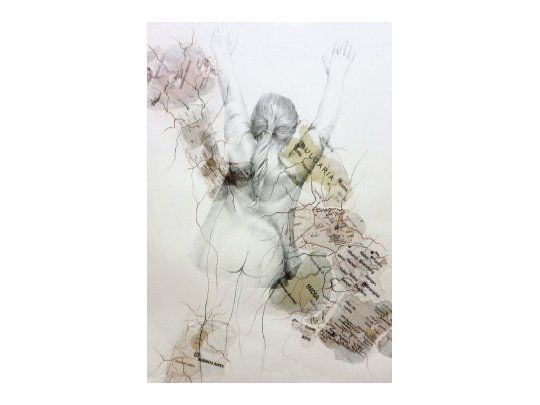 “Salida”, una de las obras que integra la muestra “La vuelta al mundo” de Stella Sidi.