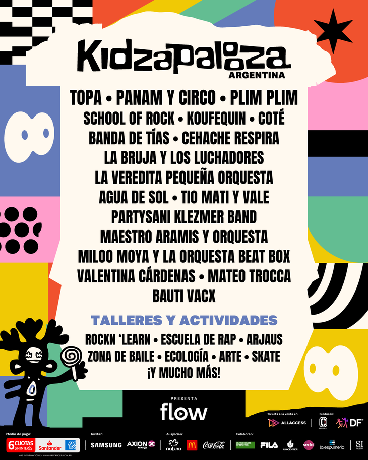 Lollapalooza Argentina 2024 confirms the Kidzapalooza lineup: Panam, Topa and more