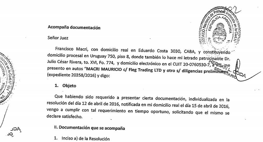 Panamá Papers: amplían denuncia contra Mauricio Macri con documentos aportados por Franco (foto 2)