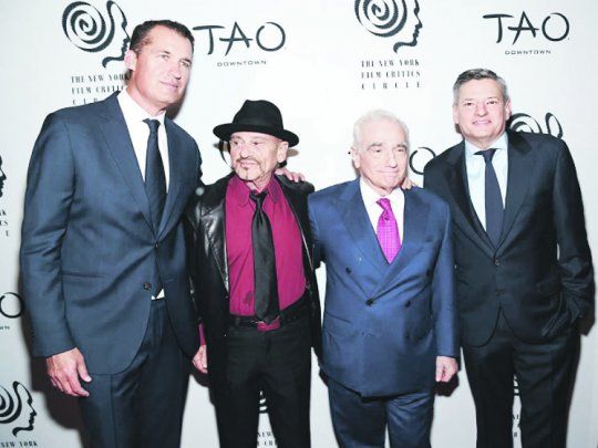 Revolución. Scott Stuber, Joe Pesci, Martin Scorsese y Ted Sarandos.