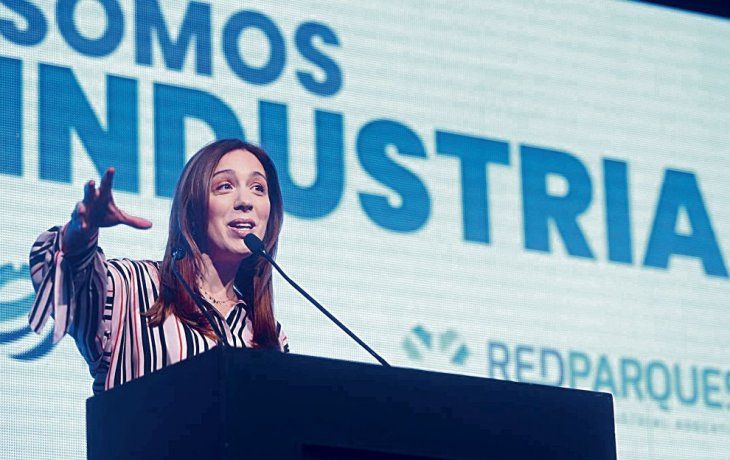 Presencia. A diferencia de Mauricio Macri, la gobernadora recaló ayer en un evento por el Día de la Industria.