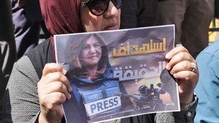 Shireen Abu Akleh llevaba un chaleco que la identificaba como prensa y un casco.&nbsp;