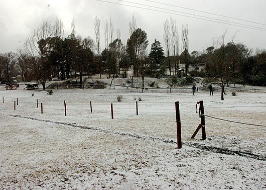 En la Falda, Córdoba, también nevó.