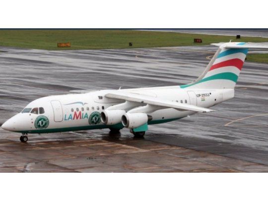 El avión de LaMia que transportaba a Chapecoense.