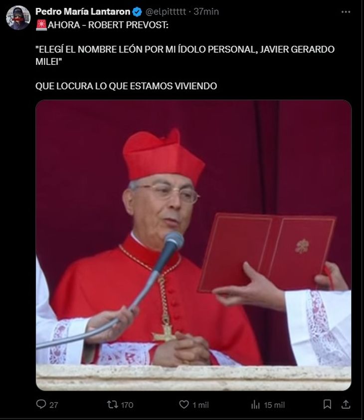 X explotó de posteos celebrando a León XIV. X explotó de posteos celebrando a León XIV.