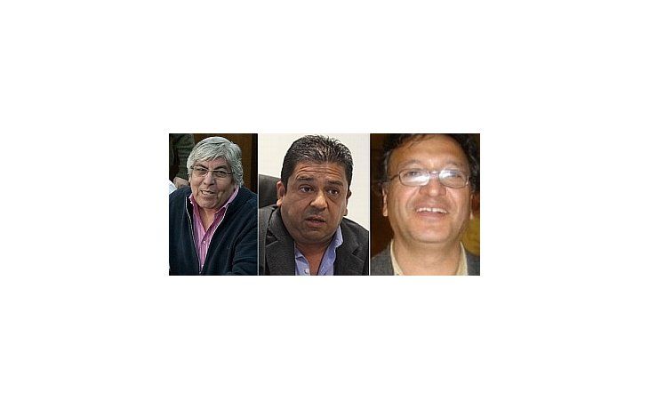 Hugo Moyano, Jorge Mancini y Héctor Martínez