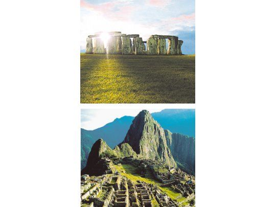 Stonehenge, en Gran Bretaña, y Machu Picchu en el Perú, dos sitios de fama internacional que están siendo afectados por el exceso de turismo y débiles políticas de protección.