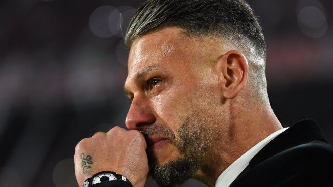 Llanto. Martín Demichelis se quebró ty no aguantó las lágrimas en su despedida en River.&nbsp;