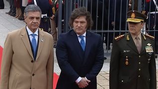 Javier Milei encabeza el acto oficial por el Paso a la Inmortalidad del General José de San Martín en Retiro.