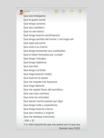 La lista que debe cumplir el próximo novio de Wanda Nara destaca 