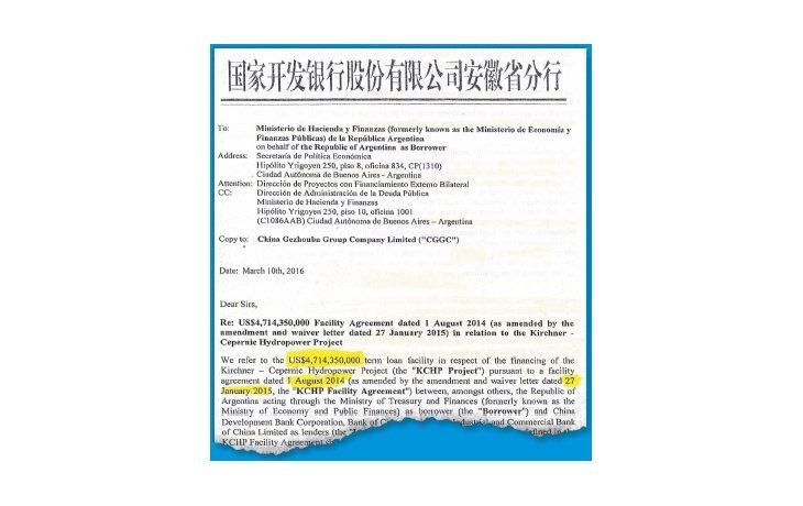 Copia de la carta que el 10 de marzo pasado le enviaron al Ministerio de Economía los abogados que defienden a China.