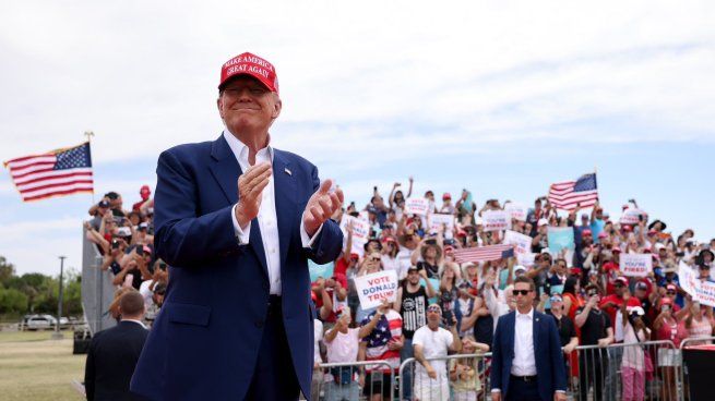 Donald Trump en un acto de campaña en Las Vegas.