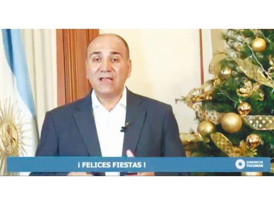Escenario. “Quedan muchos desafíos por delante”, remarcó el tucumano justicialista Juan Manzur en su mensaje navideño en formato video.