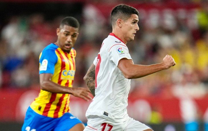 Salvador. Erik Lamela rescató un punto para Sevilla ante Valencia.