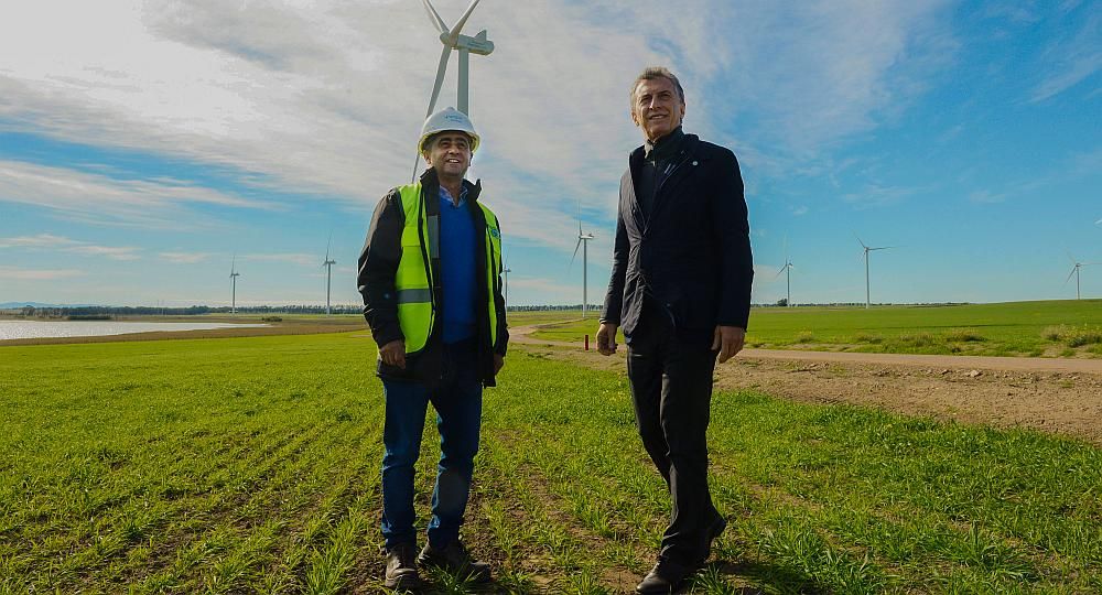 El presidente Mauricio Macri participó de la inauguración del Parque eólico Ingeniero Mario Cebreiro.