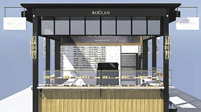 RENDER. Así se verá la sucursal que la panadería artesanal Boûlan abrirá próximamente en el Aeroparque Metropolitano.