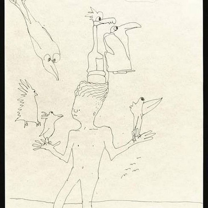 Drawing of the singer. Drawing of the singer.