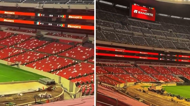 El interior del Estadio Azteca, ahora Estadio Banorte.
