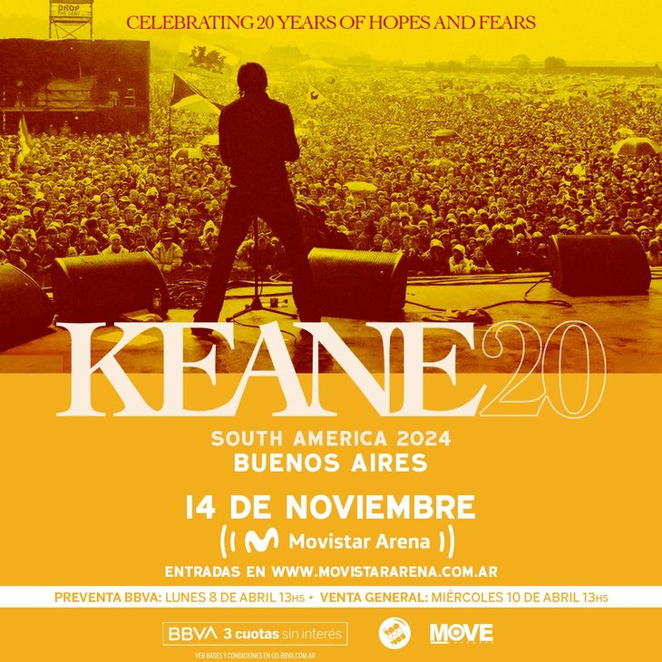 Keane returns to Argentina to celebrate 20 years of ”Hopes & Fears”: how to get tickets
