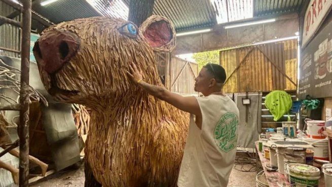 El enorme carpincho será quemado en la madrugada del 1° de enero de 2026, en Altos de San Lorenzo.