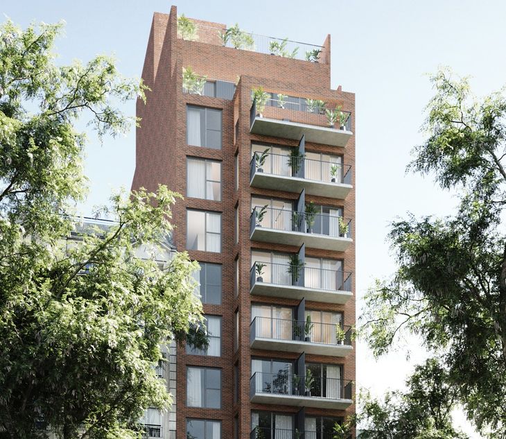 Render con el remate del edificio que se comenzará a edificar en marzo próximo Render con el remate del edificio que se comenzará a edificar en marzo próximo