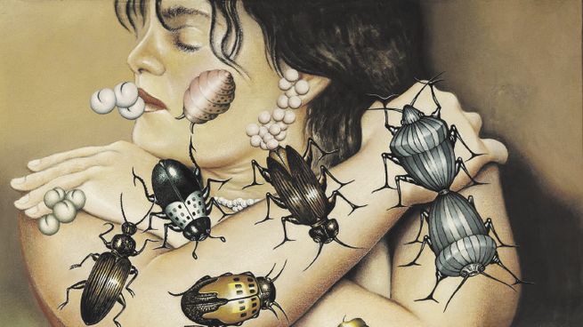 Mildred Burton. Uno de los cuadros de la artista en galería Calvaresi.