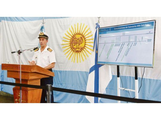Conferencia. El vocero de la Armada, Enrique Balbi, dijo ayer su parte diario. La fuerza, mientras tanto, respondió a los pedidos de documentación de la jueza Marta Yañez. Se analiza el futuro de la dotación de submarinos argentinos.